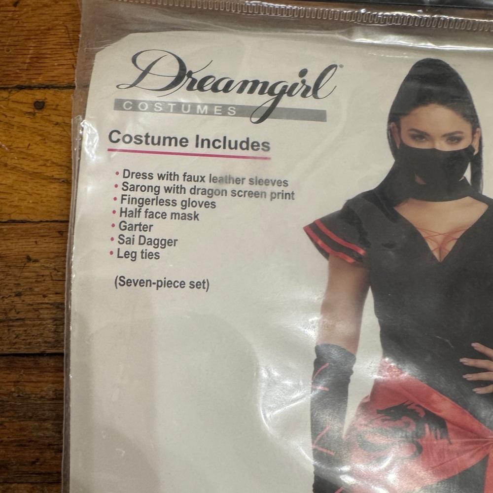 Dreamgirl‎ Ninja Costume for Adults - Black and Red - Picture 7 of 9
